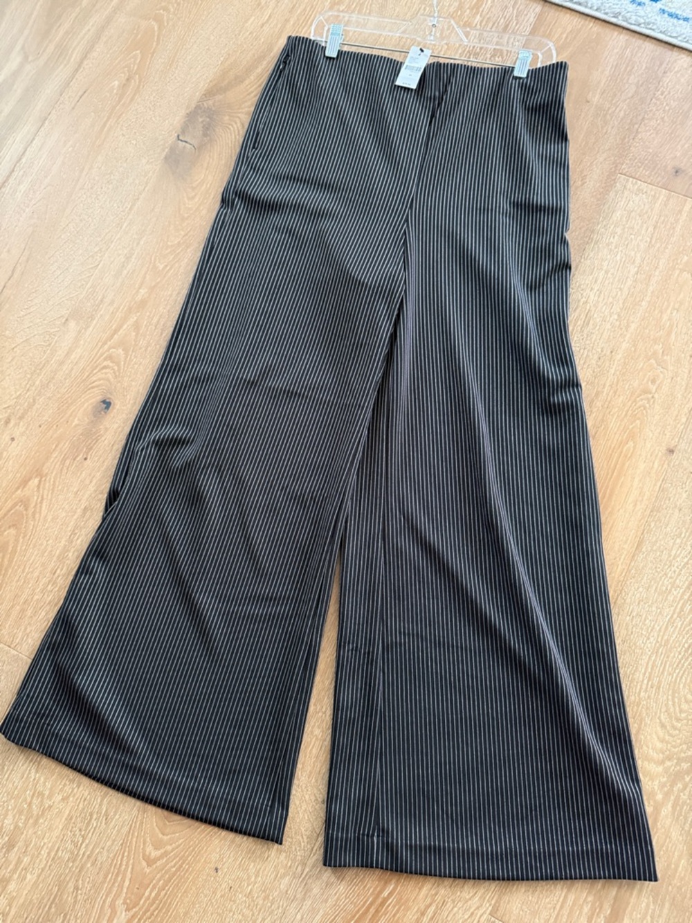 Lane Bryant NWT Black Pinstripe Wide-Leg Dress Pants 14
